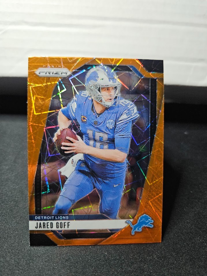 2024 Panini Prizm NFL Jared Goff Orange Lazer Prizm Card- #92 Detroit Lions