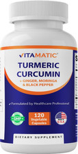 Tumeric Curcumin Highest Potency 2250mg w/ Ginger For Joint Pain 120 Capsules