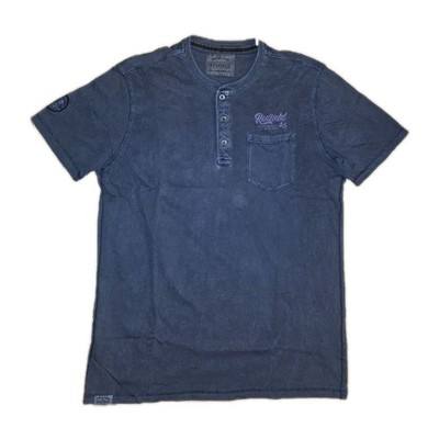 REDFIELD vintage used-Look Henley T-Shirt VINTAGE DYED dark denim Gr. L/52