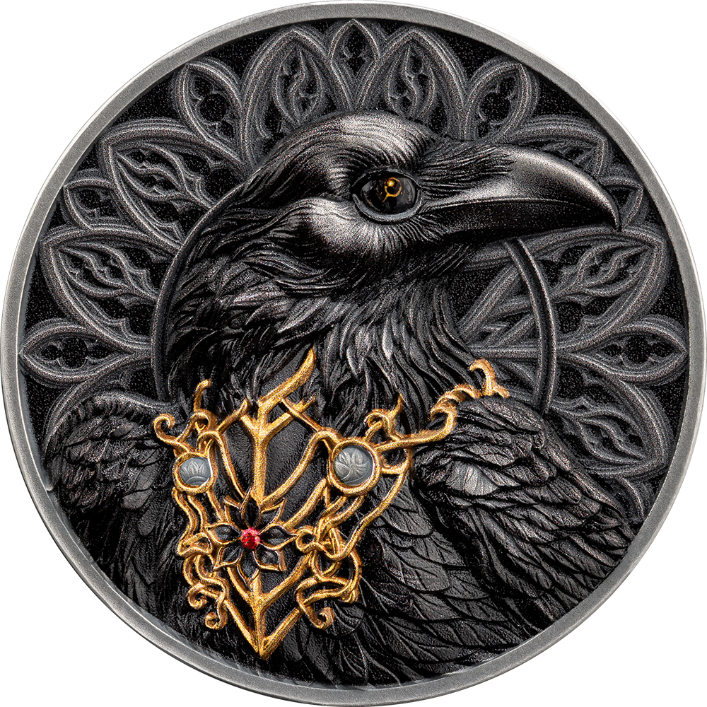 2025 Cameroon The Raven Creatures of Nocturne 1 oz Antique finish