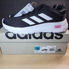 Adidas Women's Cloudfoam Comfy Lace Up Sneakers Shoes Size 10 Black/White