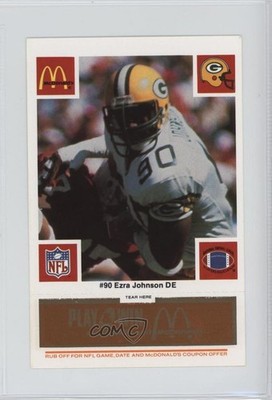 1986 McDonald's Play & Win Green Bay Packers Orange Tab Ezra Johnson 0u7