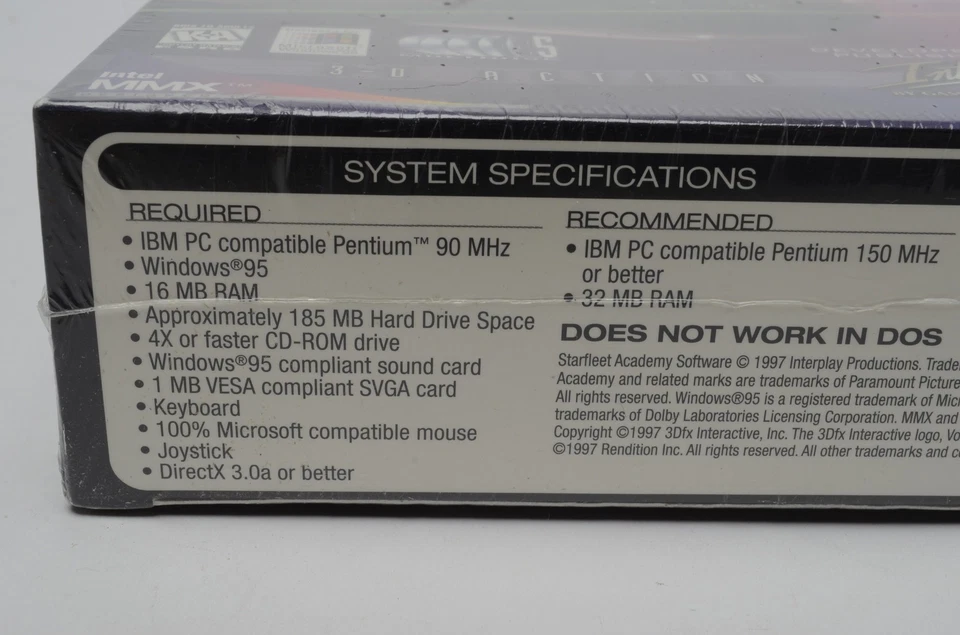 Star Trek Starfleet Academy PC Big Box 1997 Windows 95 Game New Sealed - Image 2 of 4