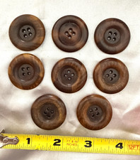 Vintage Lot of 8 Wooden Coat Buttons #285