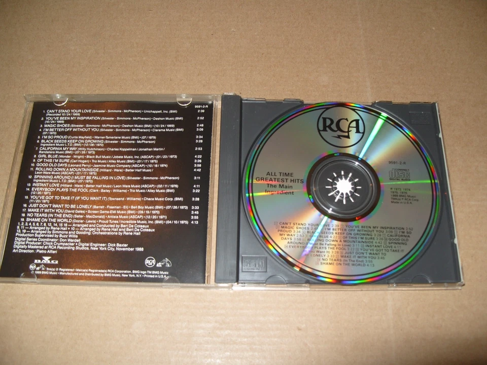 The Main Ingredient –All Time Greatest Hits 1989 CD NEAR MINT/INLAYS EX.NM. (M4) - Image 2 of 4