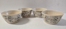 Disney Mickey Mouse Sketchbook 4 Tidbit Bowls- Artist Sketch Style Grid VTG Look
