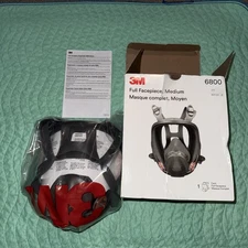 3M Full Face Reusable Respirator Size Medium Gas Mask Facepiece 6800
