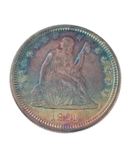 Toned 1891 Seated Liberty Silver Quarter (B3000)