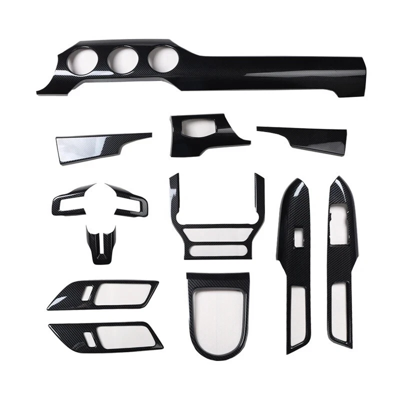 For Ford Mustang 2015-2023 ABS Carbon Fiber Car Interior Trims Sticker - Image 2 of 4