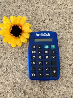 Vtg BLUE Calculator Add Subtract Multiply Divide PROMO FAMILY CIRCLE MAGAZINE