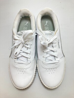 Puma Ladies' Carina Platform Shoes White (Select Size) Pre Owned
