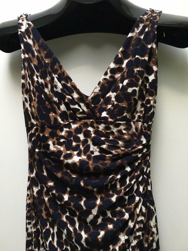 RALPH LAUREN leopard animal print jersey ruched cocktail party dress 2 NWT - Picture 4 of 8