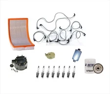 A/C Spark Plugs Plug Wire Set Air Gas Oil Filter Cap Rotor for 85-89 Corvette