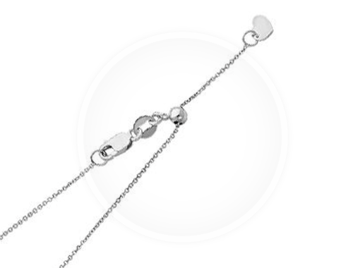 Collana regolabile Lunghezza Catena Anello Giallo Solido 1 mm 1,8 grammi - Foto 2 di 3