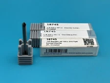 Lot of 3 Harvey Tool 1/8" Diameter 45° Solid Carbide Chamfer Mills #18745