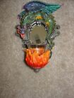Dragon W/Mirror & Candle Holder, Resin 9" H Nice L@K Wow Gift!