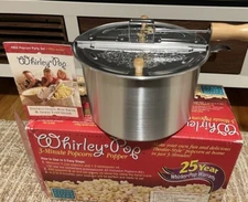 The Original Whirley Pop Popcorn Maker-Aluminum Stovetop Popper, Wood Hand Crank