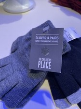 Children's Place Gloves - NWT 3 Pair 2 Tech Friendly Boys Med