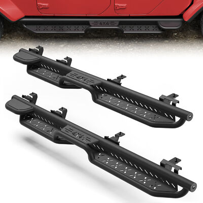 Steel Running Boards Side Steps Nerf Bars For 2020-2025 Jeep Gladiator JT 4 Door