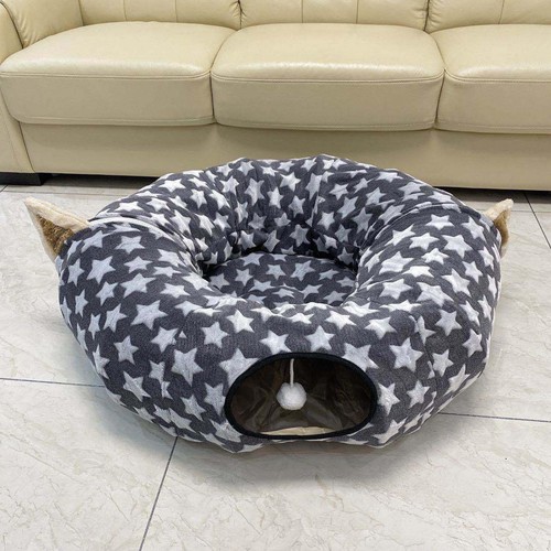 Cat Tunnel bed for indoor cats large Tube Grey - Picture 2 of 7