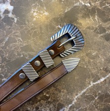 James Reid .925 Sterling Western Belt Buckle Set  