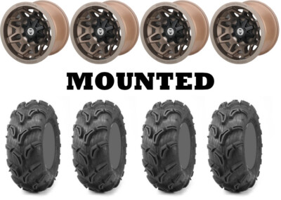 Kit 4 Maxxis Zilla Tires 28x9-14/28x11-14 on Moose 416X Bronze Wheels CAN