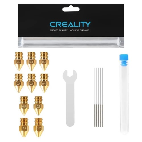 Creality 3D Printer MK8 Extruder Nozzle Kit with Nozzle Cleaners & Wrench Tool - 第 2/8 張圖片