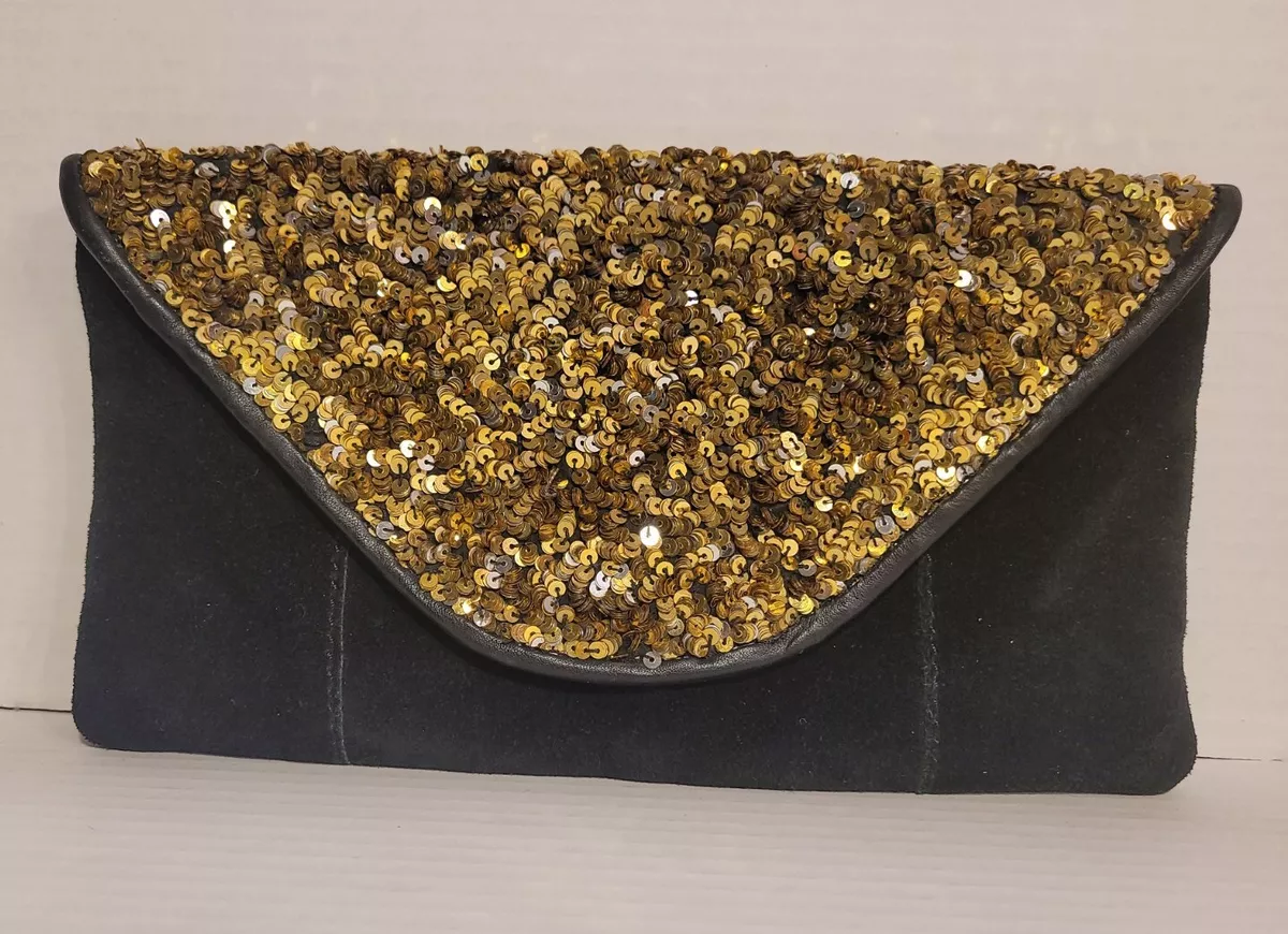 Gold sequin cheap clutch