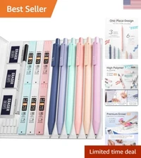 Mechanical Pencil Set - 0.5 & 0.7 mm - Includes Lead Refill & Eraser - Cute Case