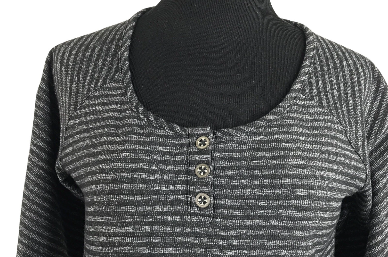 outdoor-research striped long sleeve thumbhole ruched shirt