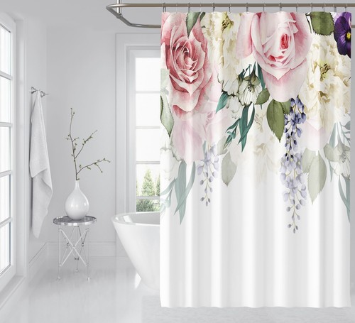 3D Pretty Flowers 78 Shower Curtain Waterproof Fiber Bathroom Windows Toilet - 第 1/3 張圖片