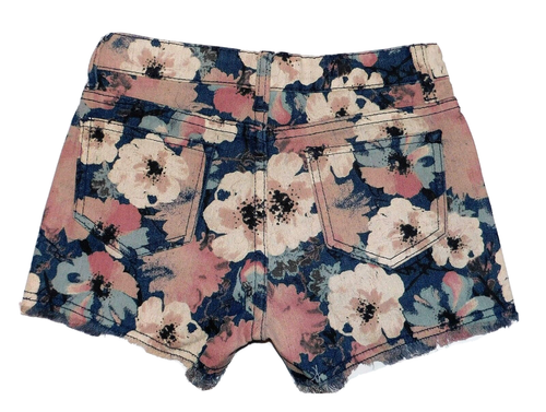NWT GIRLS size12 BLUSH TANK / NAVY, BLUSH & MAUVE FLORAL CUTOFF DENIM SHORTS - Picture 5 of 8