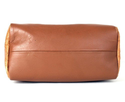 GHERARDINI Strauß geprägt braun Leder Tragetasche Handtasche Handtasche gebraucht Vintage - Bild 6 von 12