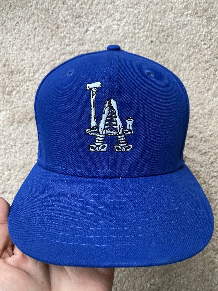 New Era X LosoNYC LA Dodgers Bone Fitted Hat Blue 7 3/8 New Era X LosoNYC LA Dodgers Bone Fitted Hat Blue 7 3/8