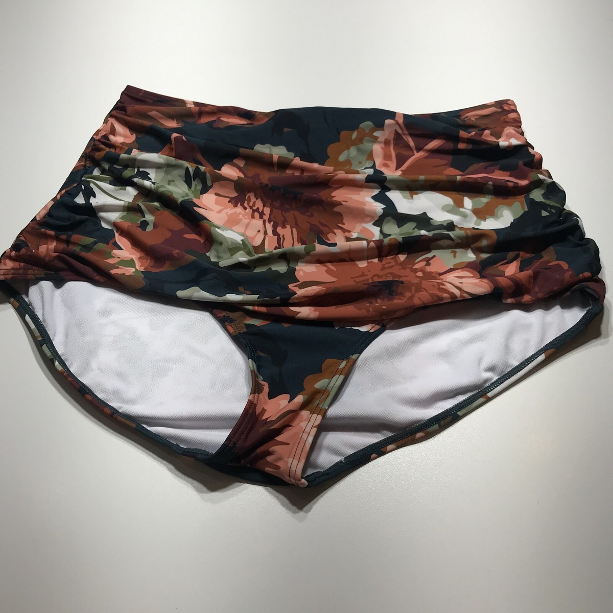 NEW Cocoship Bikini Bottom Womens Size 16 Brown Green Floral