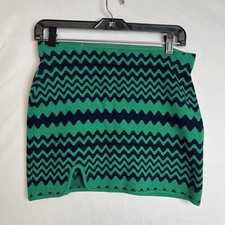 Urban Outfitters Women's Knit Blue Green Mini Skirt Size S NEW