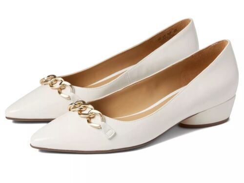 Naturalizer Womens Becca Satin Pearl Ballet Flats H7019L4250 Pointed Toe Cream 8