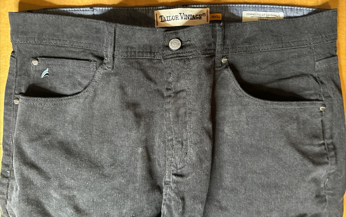 Tailor Vintage Mens 36 X32 Corduroy Canaan Slim Fit Stretch Tailor Vintage Mens 36 X32 Corduroy Canaan Slim Fit Stretch