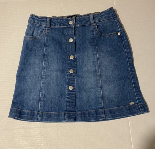 Tommy Hilfiger size 14 kids girls button front stretch denim skirt