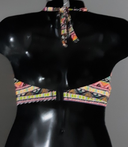 WOMAN'S NEW LOOK MULTICOLOR ONE PIECE SUMMER SWIM TOP.PADDED.SIZE EURO 75G - Picture 6 of 7