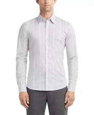 Calvin Klein Men's Sz S Extra Slim Fit Stretch Untucked Dress Shirt Rose Multi