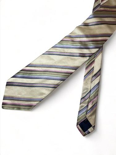 Corbata de seda multicolor Charles Tyrwhitt Italia a rayas diagonales para hombre - Imagen 2 de 3