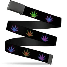 Men's Web Belt Weed, Multicolor, 1.5" Wide-Fits up to 42" Pant Size