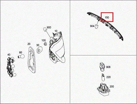MERCEDES-BENZ C S204 Additional Brake Light A2049062601 New Genuine - Picture 3 of 12