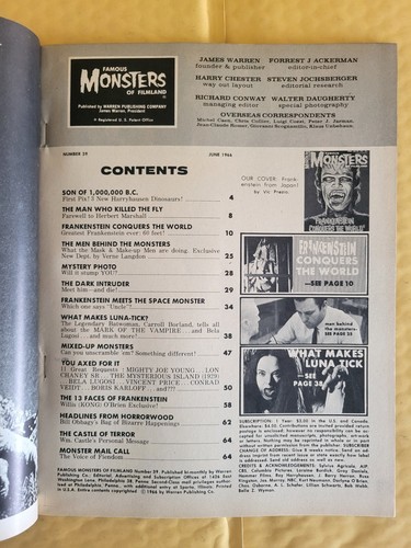 Famous Monsters of Filmland 1958 Warren 164 176 218, U PICK, Excellent Condition - Picture 7 of 742