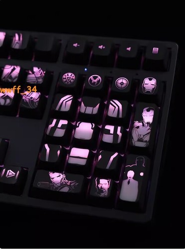 The Avengers Iron Man Keycap OEM RGB Transparent Keycaps for Mechanical Keyboard - Picture 5 of 9