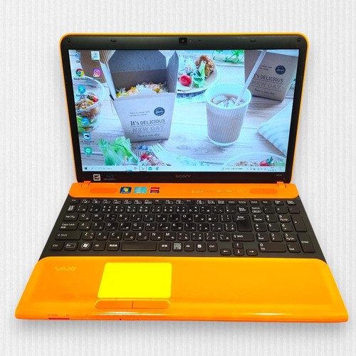 Orange VAIO SSD 480 & 8GB laptop with camera Core i5-2410M Windows 10 Blu-ray - Picture 2 of 10