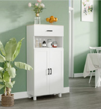 Small Kitchen Pantry Tall Narrow Cabinet Larder Storage Unit Dresser Cupboard