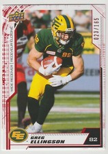 2020 UD CFL Greg Ellingson #5 Red Parallel Edmonton Eskimos 023/165
