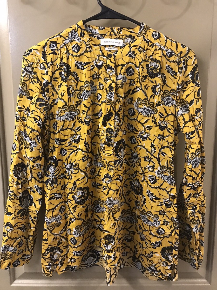 isabel marant etoile yellow button up top sz 34 (item 14.2) | eBay